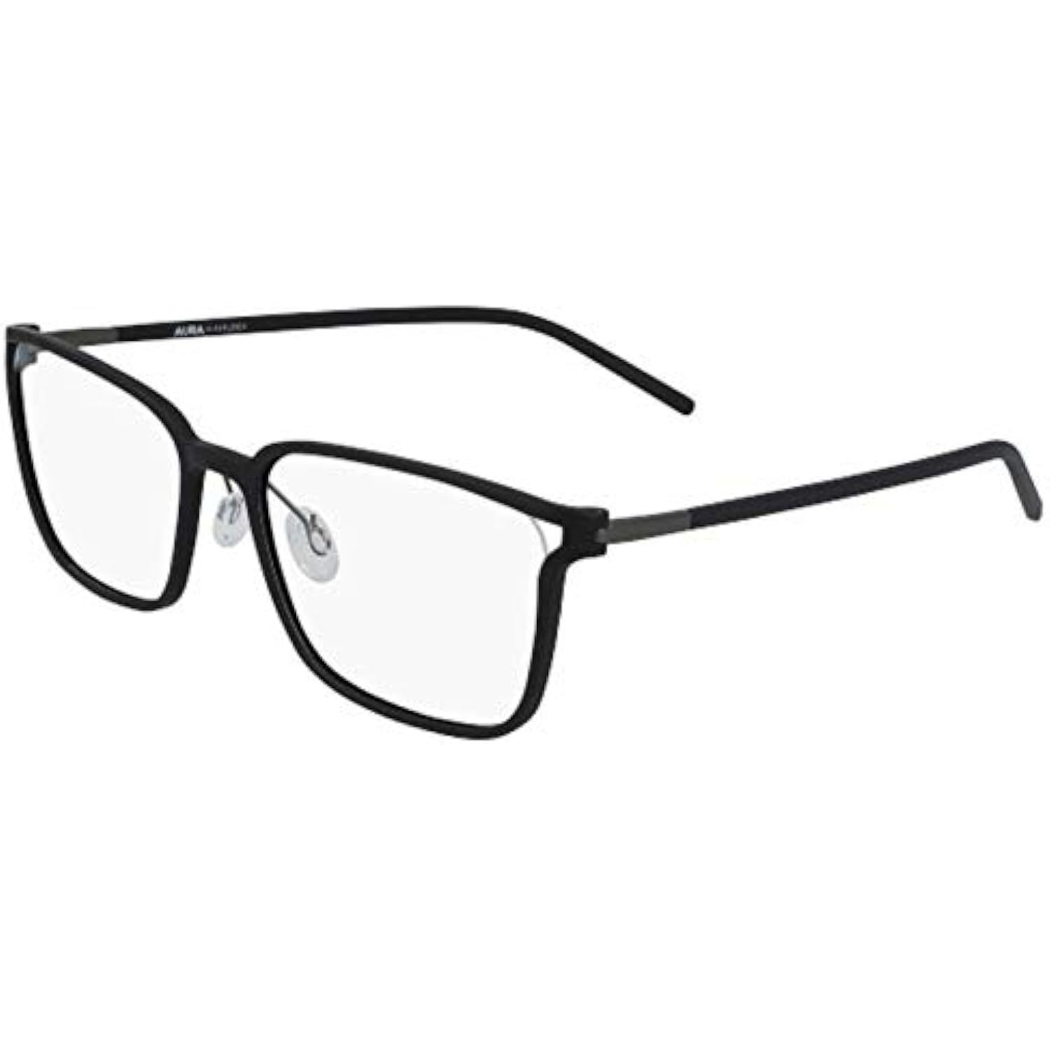 New Marchon Airlock 2002 002 Matte Black Eyeglasses 55mm With Al Case